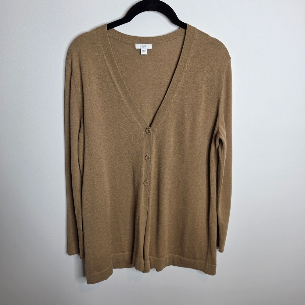 J. Jill Cardigan Women Small Brown Wool Blend V-Neck Button Front Sweater